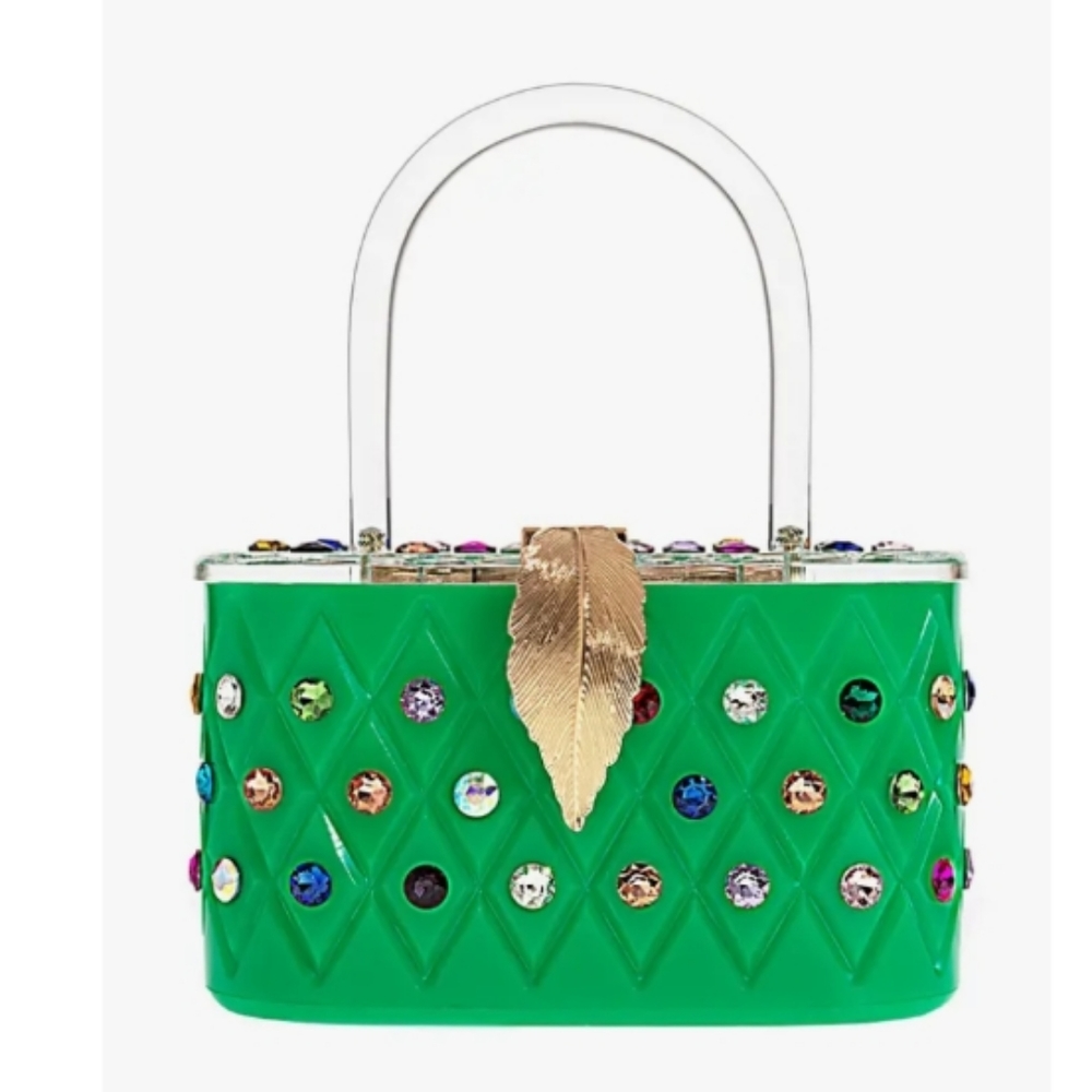 Kelly Green Rainbow Clutch